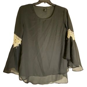 Rendezvous Black Sheer Size Large Top